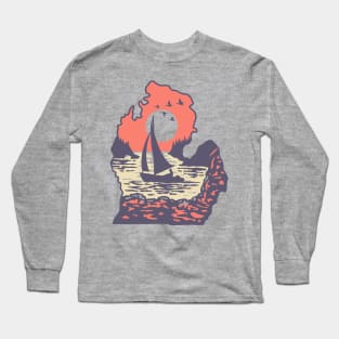 Michigan Nature Map Long Sleeve T-Shirt